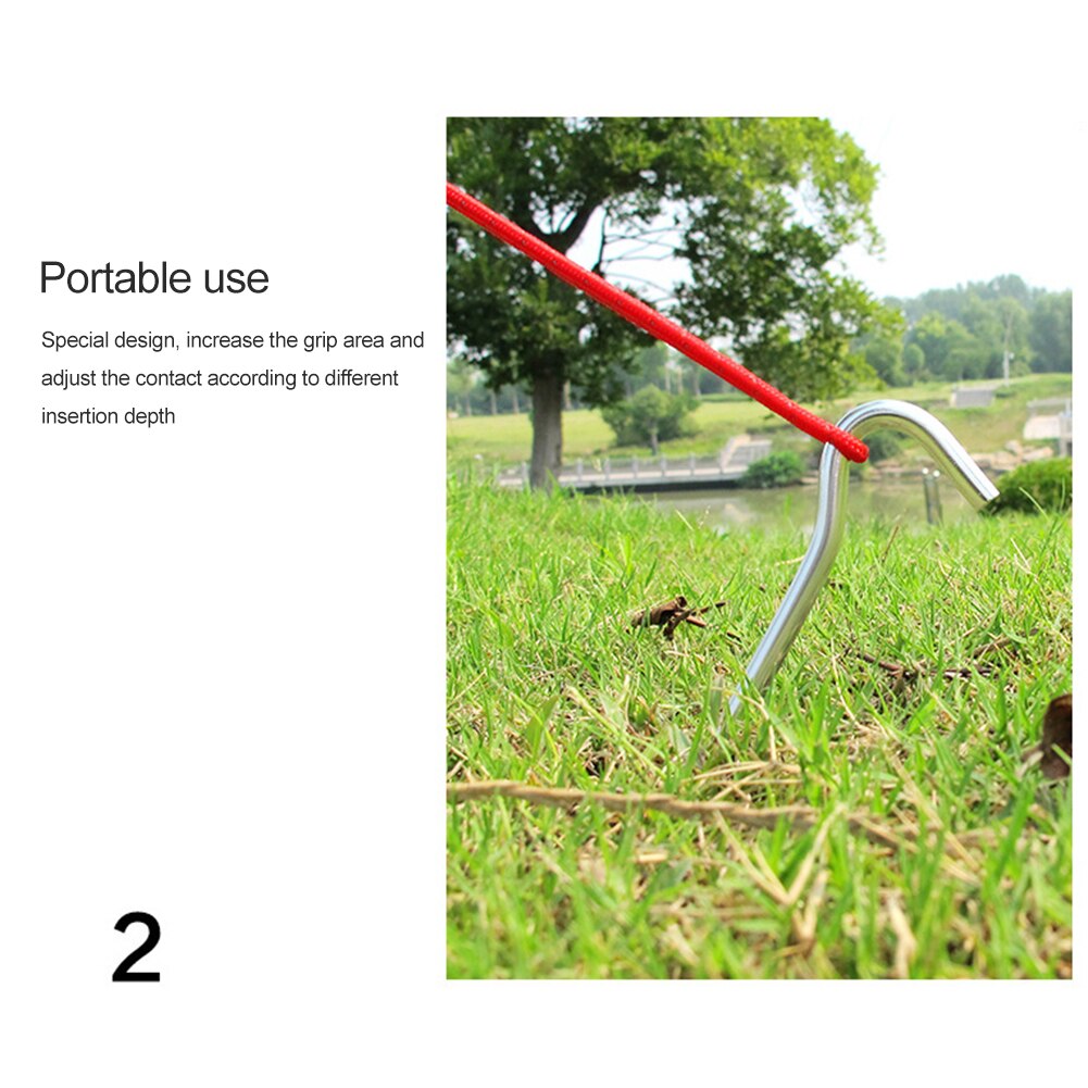 Cheap Goat Tents 10pcs Awning Canopy Tent Nails 18cm Outdoor Aluminium Alloy Nails for Camping Awning Canopy Garden Stakes with Hooks   